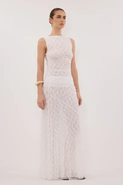 LIZZIE WHITE LAYERED LACE SKIRT