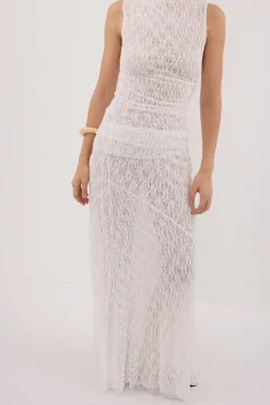 LIZZIE WHITE LAYERED LACE SKIRT