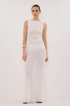 LIZZIE WHITE SLEEVELESS LACE TOP