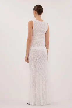 LIZZIE WHITE SLEEVELESS LACE TOP