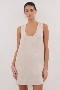 LOTUS NATURAL LINEN MINI DRESS