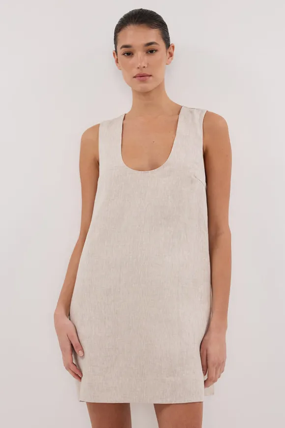 LOTUS NATURAL LINEN MINI DRESS