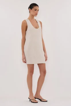 LOTUS NATURAL LINEN MINI DRESS