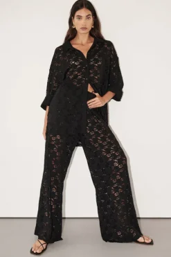 LOULA BLACK LACE LONG SLEEVE SHIRT