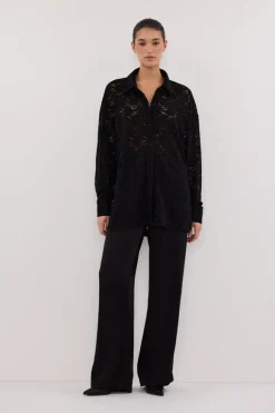 LOULA BLACK LACE LONG SLEEVE SHIRT