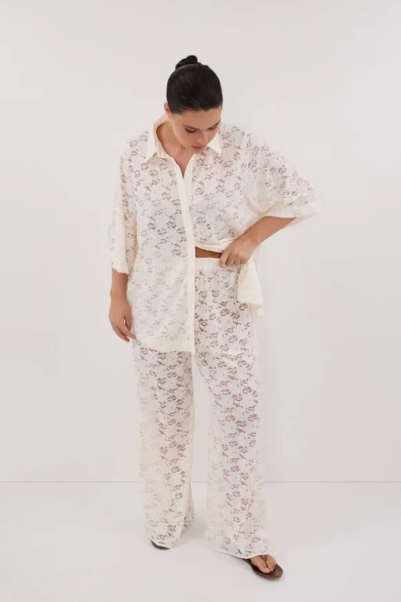 LOULA WHITE LACE PANT