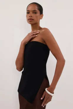 LUKE BLACK LONGLINE BANDEAU TOP