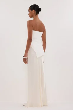 LUKE OFF WHITE LONGLINE BANDEAU TOP