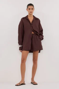 LUNE WALNUT LINEN SHORT