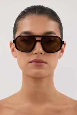 LUV LOU THE BANKS KHAKI SUNGLASSES