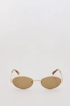 LUV LOU THE BOSTON BRUSHED GOLD SUNGLASSES