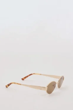 LUV LOU THE BOSTON BRUSHED GOLD SUNGLASSES