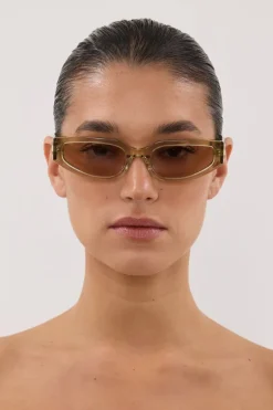 LUV LOU THE HAYLEY SAGE CRYSTAL SUNGLASSES