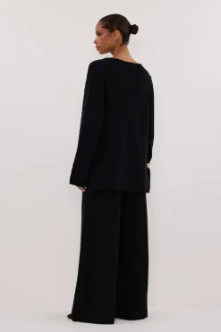 MAREN BLACK CABLE KNIT JUMPER