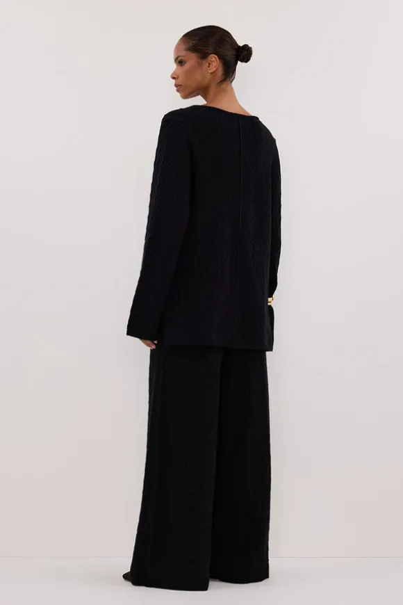 MAREN BLACK CABLE KNIT PANT