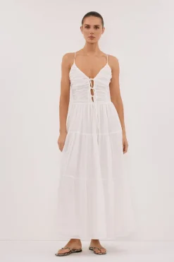 MARNIE WHITE RAMIE MIDI DRESS