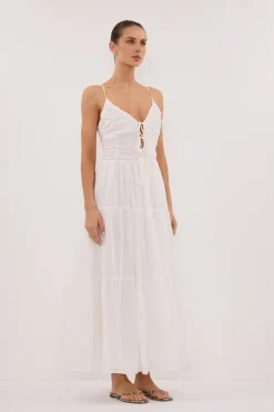 MARNIE WHITE RAMIE MIDI DRESS