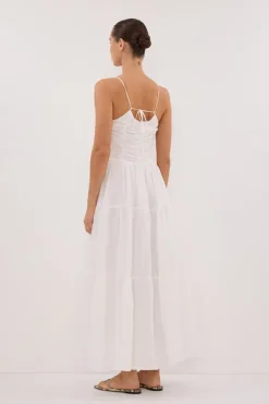 MARNIE WHITE RAMIE MIDI DRESS