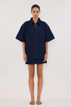 MASON INDIGO DENIM MINI SKIRT