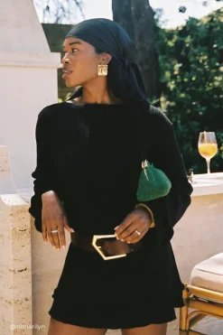 MAX BLACK KNIT MINI DRESS