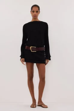 MAX BLACK KNIT MINI DRESS