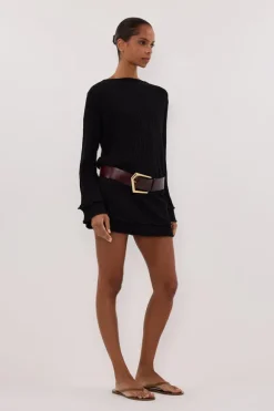 MAX BLACK KNIT MINI DRESS