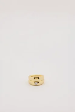 MÉGA DOUBLE STACK GOLD PINKY RING
