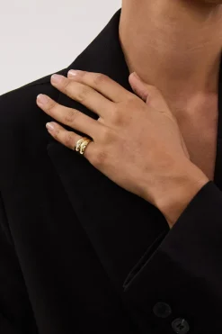 MÉGA DOUBLE STACK GOLD PINKY RING