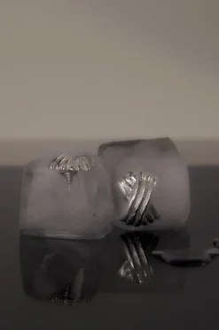 MÉGA TRIPLE X SILVER EARRING
