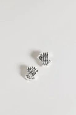 MÉGA TRIPLE X SILVER EARRING