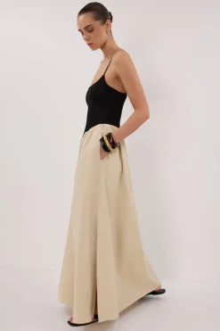 MILANO BLACK AND STONE MIDI DRESS