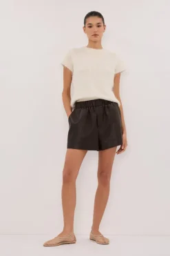 MONTY CHOC FAUX LEATHER SHORT