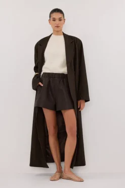 MONTY CHOC FAUX LEATHER SHORT
