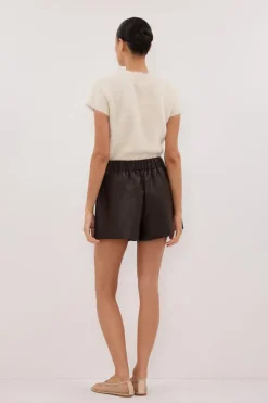MONTY CHOC FAUX LEATHER SHORT