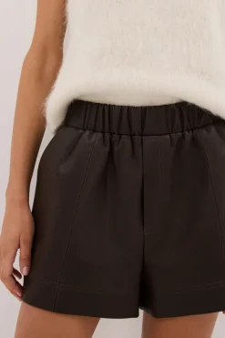 MONTY CHOC FAUX LEATHER SHORT