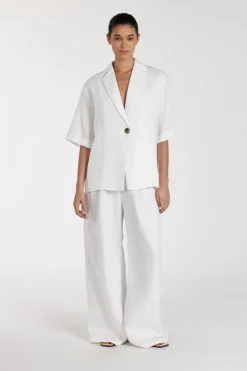 NALA WHITE LINEN RESORT SHIRT