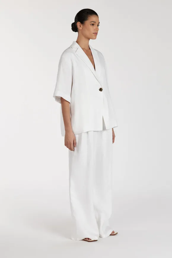NALA WHITE LINEN RESORT SHIRT