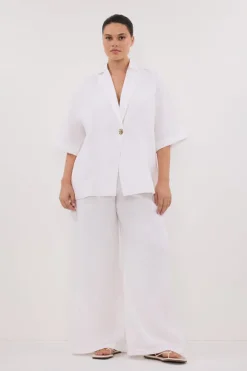 NALA WHITE LINEN RESORT SHIRT