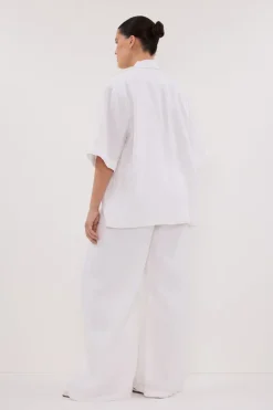 NALA WHITE LINEN RESORT SHIRT