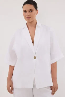 NALA WHITE LINEN RESORT SHIRT