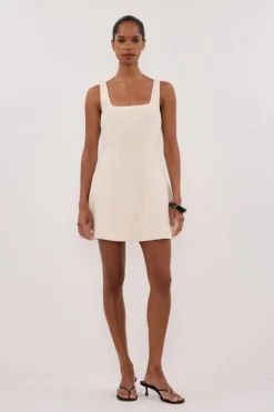 NIEVE NATURAL SLEEVLESS MINI DRESS