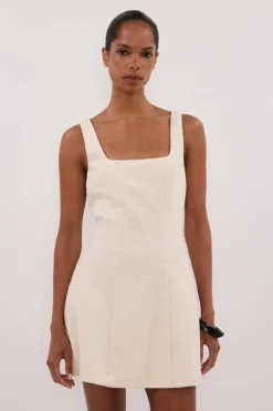 NIEVE NATURAL SLEEVLESS MINI DRESS