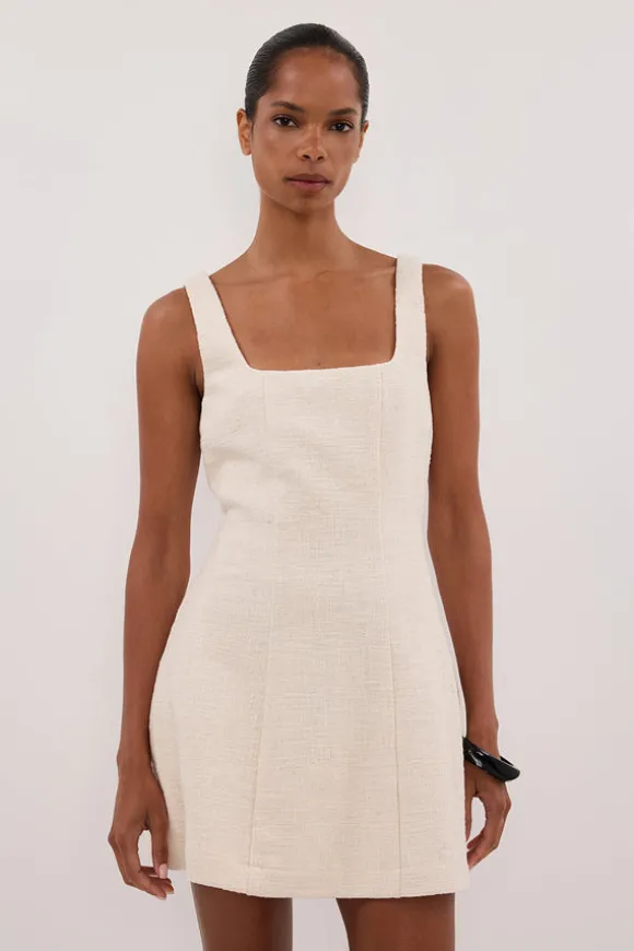NIEVE NATURAL SLEEVLESS MINI DRESS