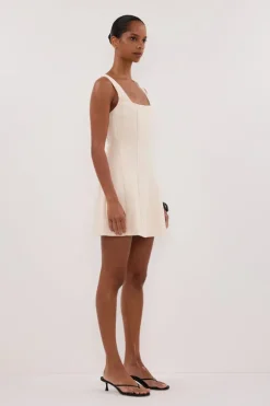 NIEVE NATURAL SLEEVLESS MINI DRESS