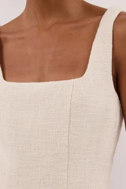 NIEVE NATURAL SLEEVLESS MINI DRESS