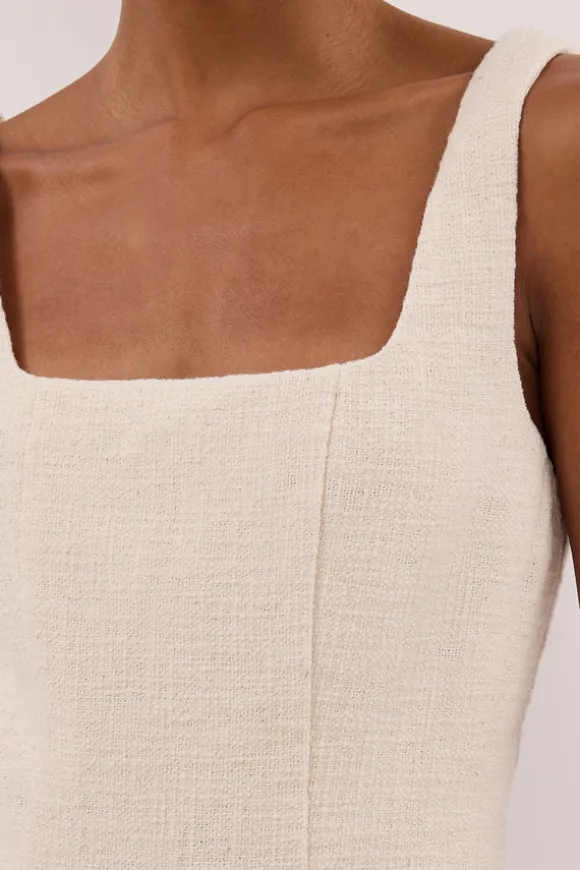 NIEVE NATURAL SLEEVLESS MINI DRESS