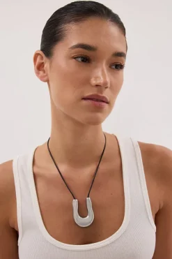 NOAH THE LABEL SILVER FLUID NECKLACE