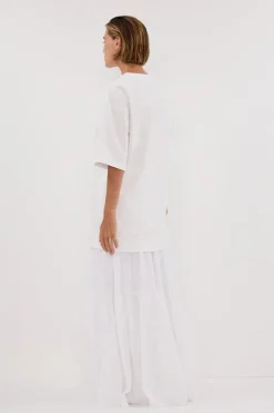 NOAH WHITE LONGLINE TEE