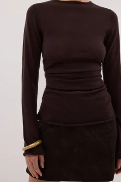 OAKLAND CHOC FAUX SUEDE MINI SKIRT