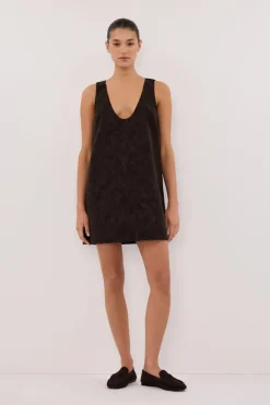 OAKLAND CHOC FAUX SUEDE MINI DRESS